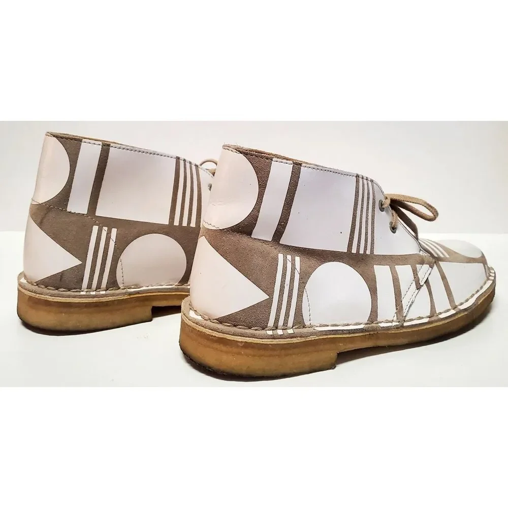 Clarks Original Patternity Collaboration W 8.5 US Desert Boot Taupe & White - Picture 10 of 15